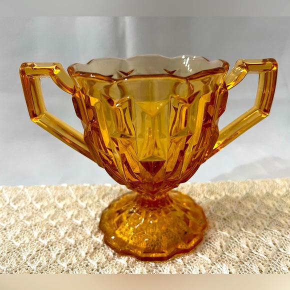 Dining Vintage Amber Glass Sugar Bowl Poshmark